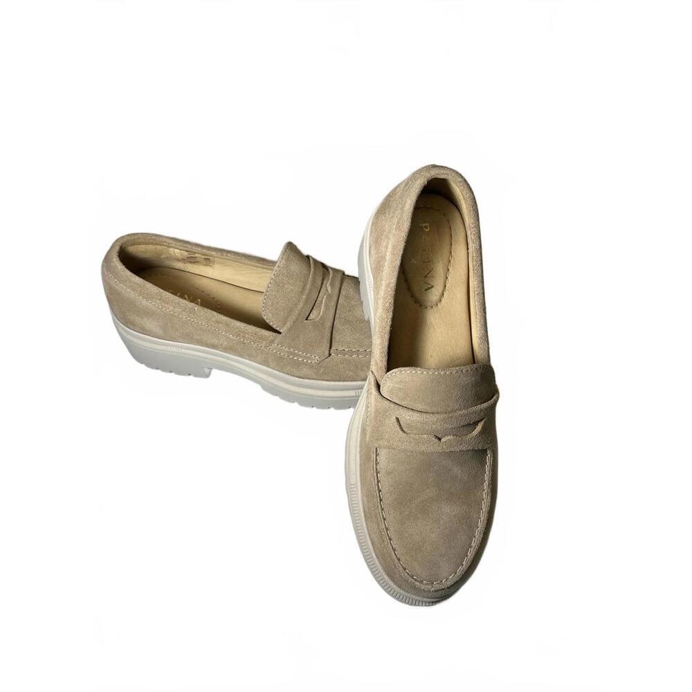 Patina Portland Leather Loafers Suede Chunky Soles NWOT Size 8 Ladies